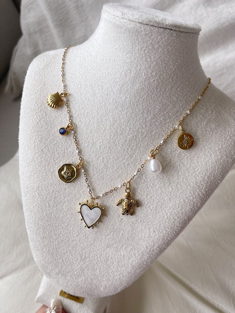 Gold 7 Mixed Charms Necklace / Type A8