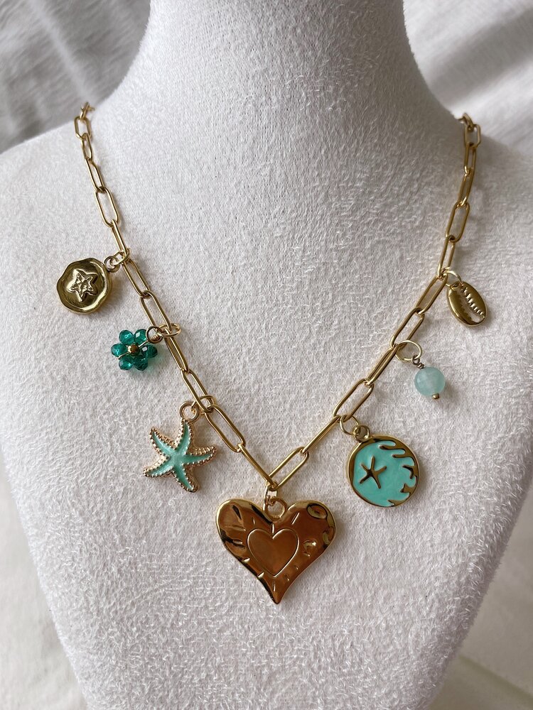 Gold 7 Mixed Charms Necklace / Type A9