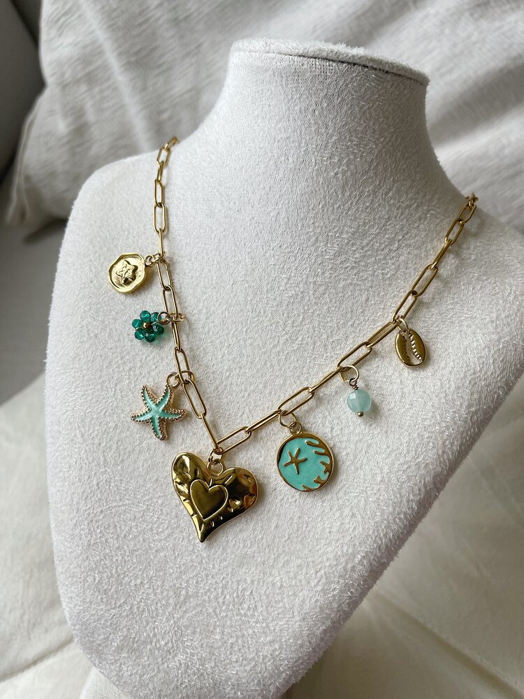 Gold 7 Mixed Charms Necklace / Type A9