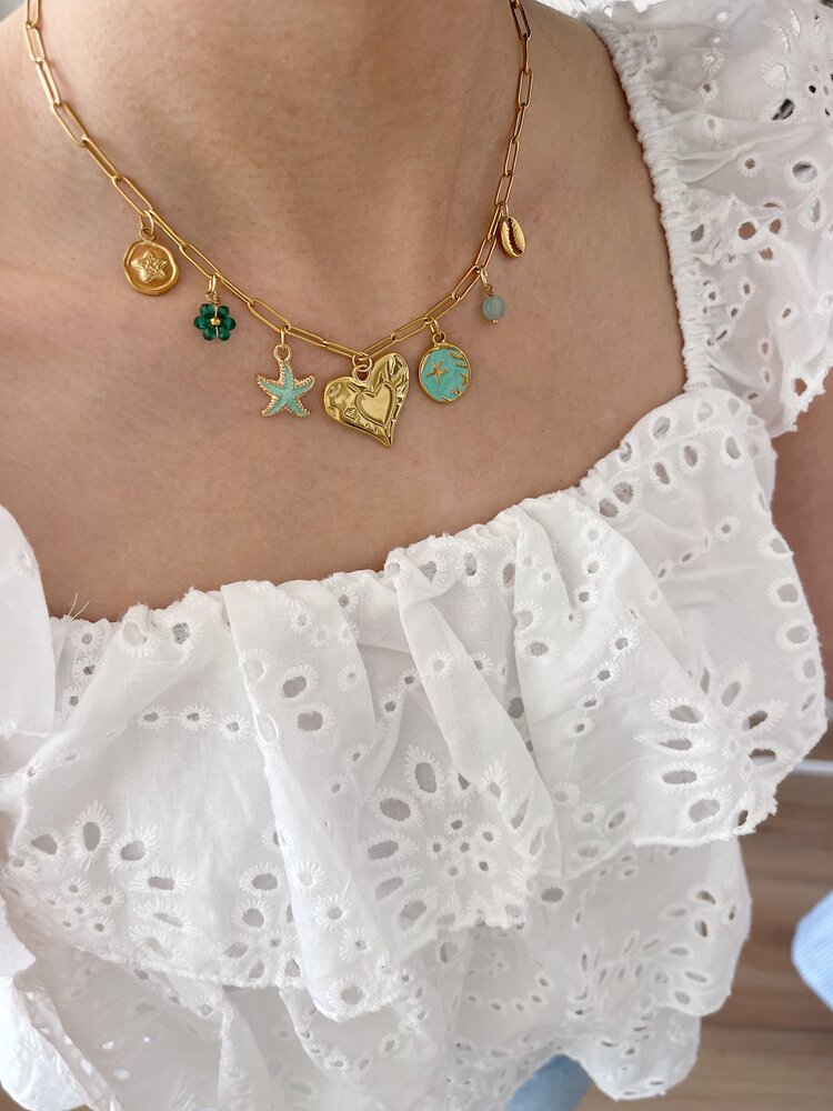 Gold 7 Mixed Charms Necklace / Type A9