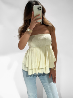 Raya Flowy Tube Top / Yellow