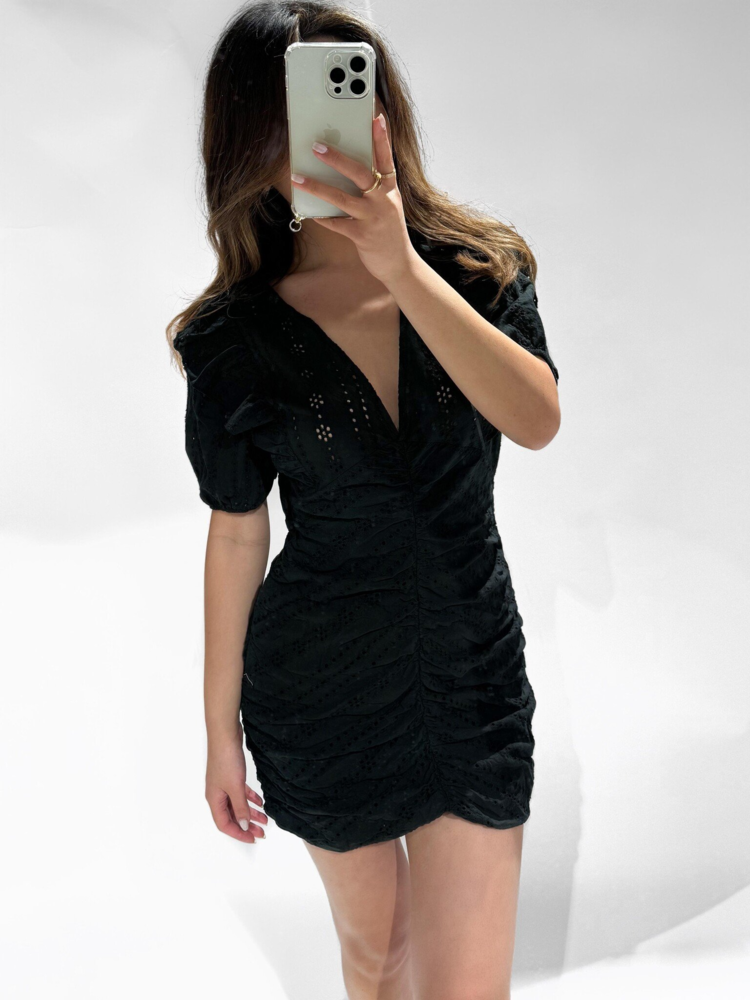 Kaili Embroidered Dress / Black