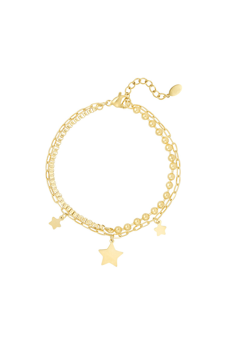 Gold Shining Stars Double Bracelet