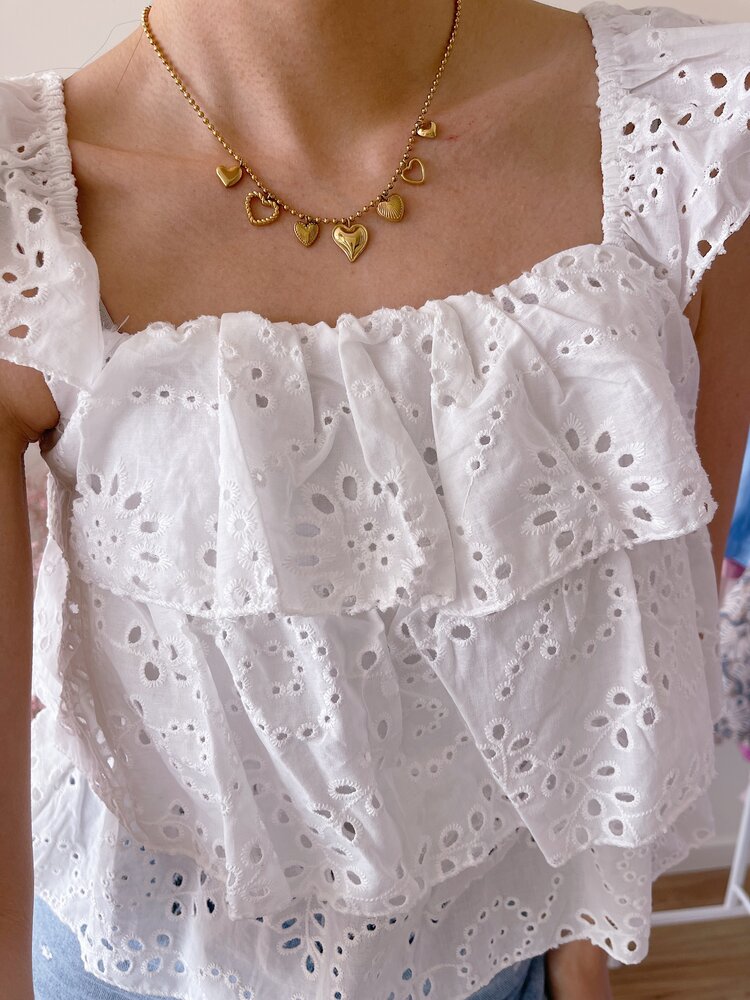 Silver Mixed Hearts Charm Necklace