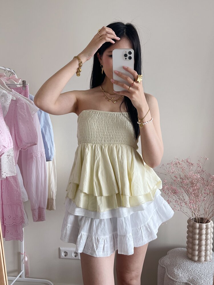 Raya Flowy Tube Top / Yellow