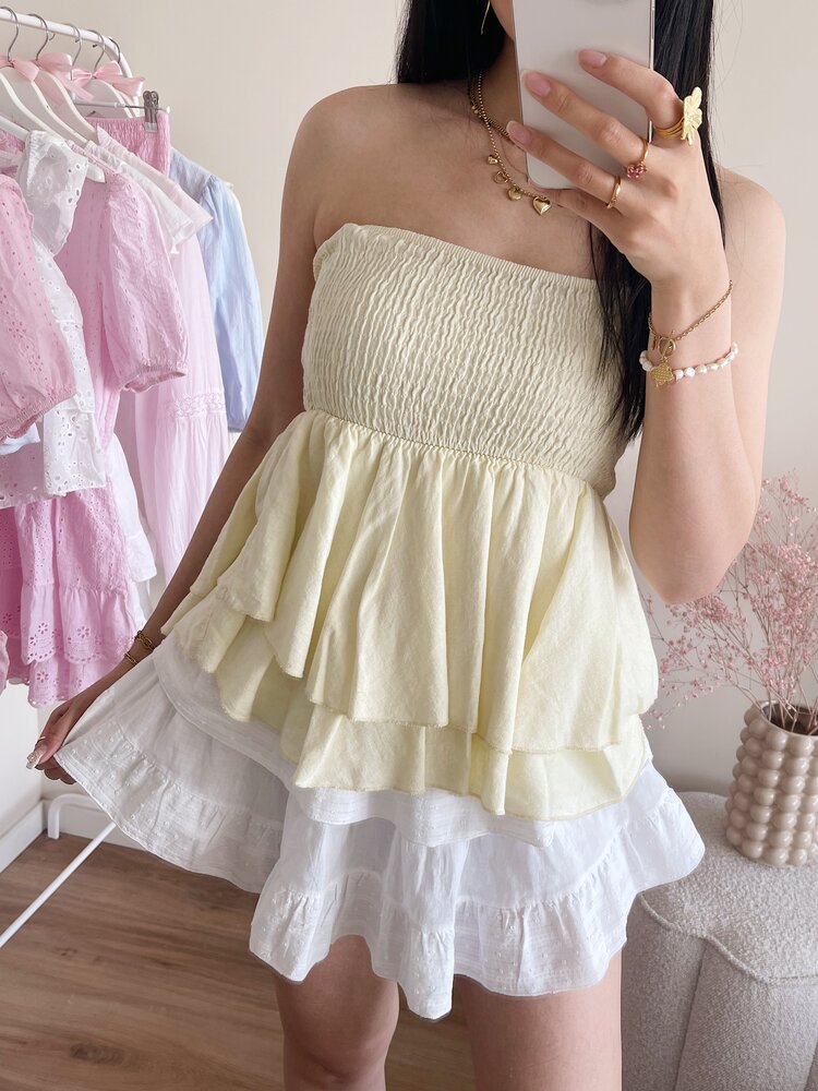 Raya Flowy Tube Top / Yellow