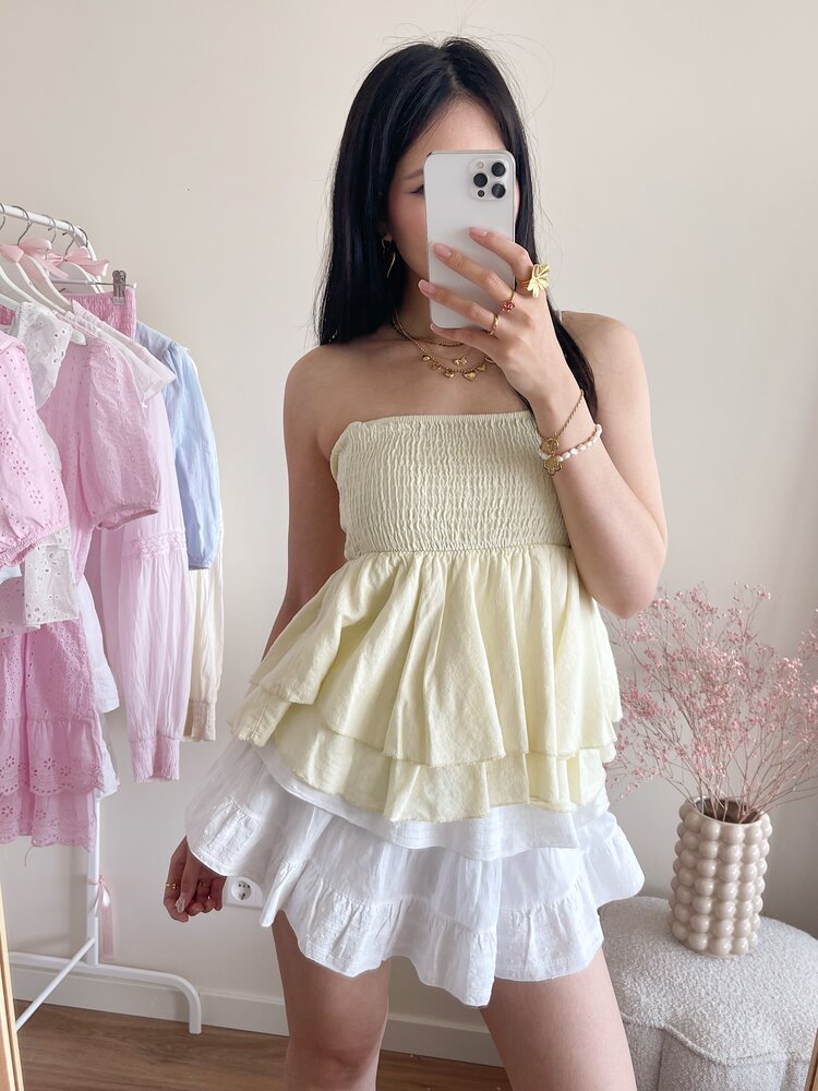 Raya Flowy Tube Top / Yellow