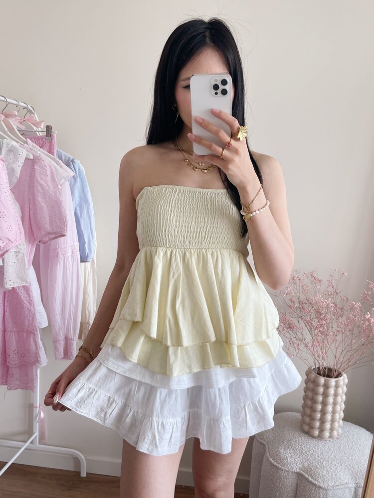 Raya Flowy Tube Top / Yellow