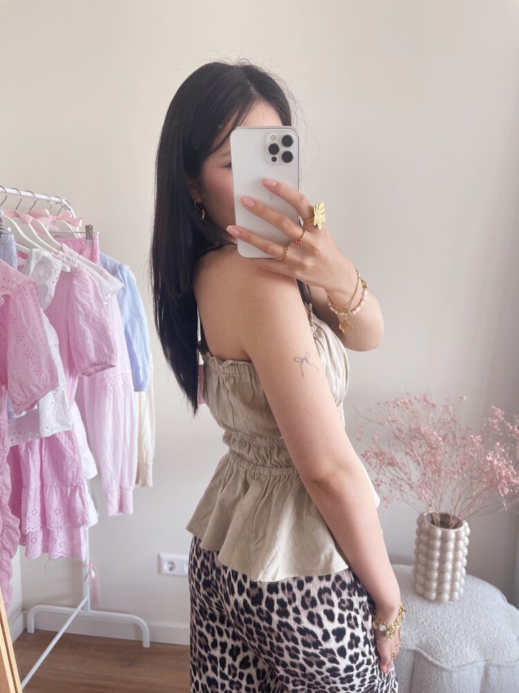 Cailyn Linen Tube Top / Taupe