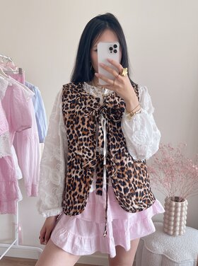 Imu Leopard Bow Waistcoat