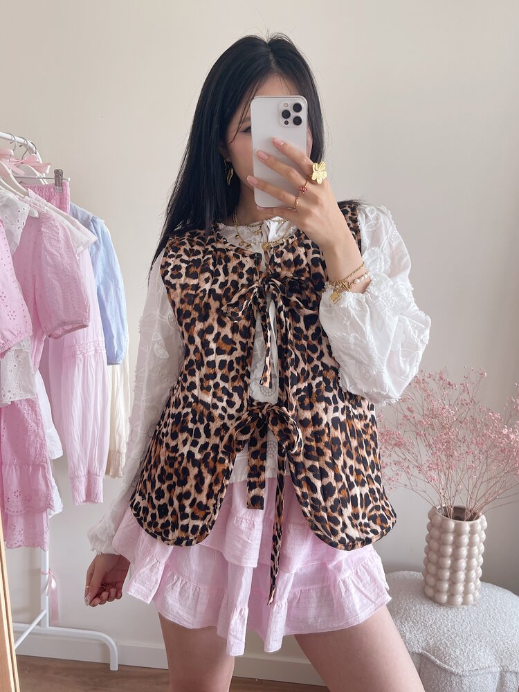 Imu Leopard Bow Waistcoat
