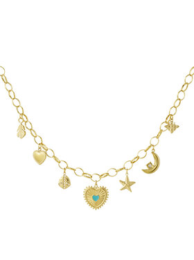 Gold Sunny Mixed Charms Necklace
