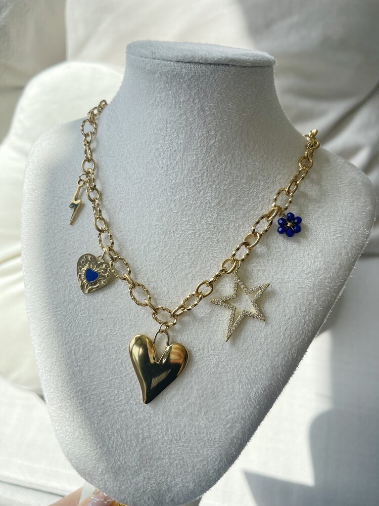 Gold 5 Mixed Charms Necklace / Type A3
