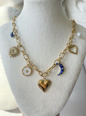 Gold 7 Mixed Charms Necklace / Type A10