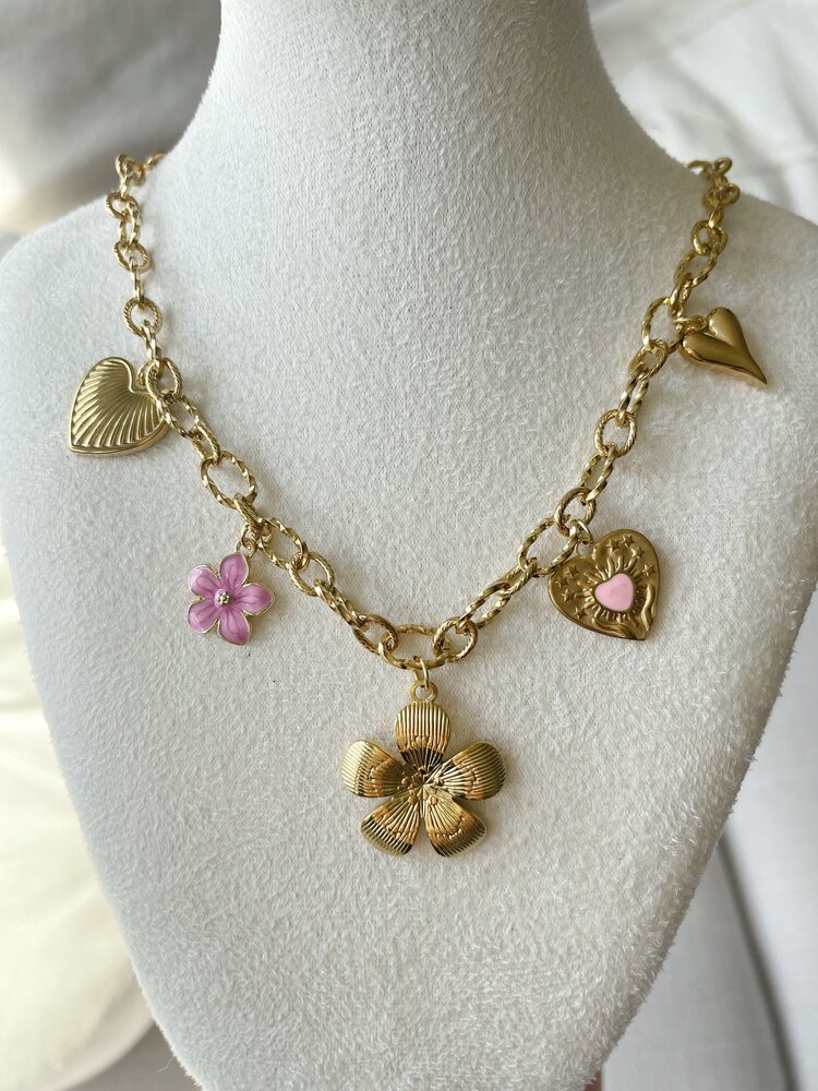 Gold 5 Mixed Charms Necklace / Type A5