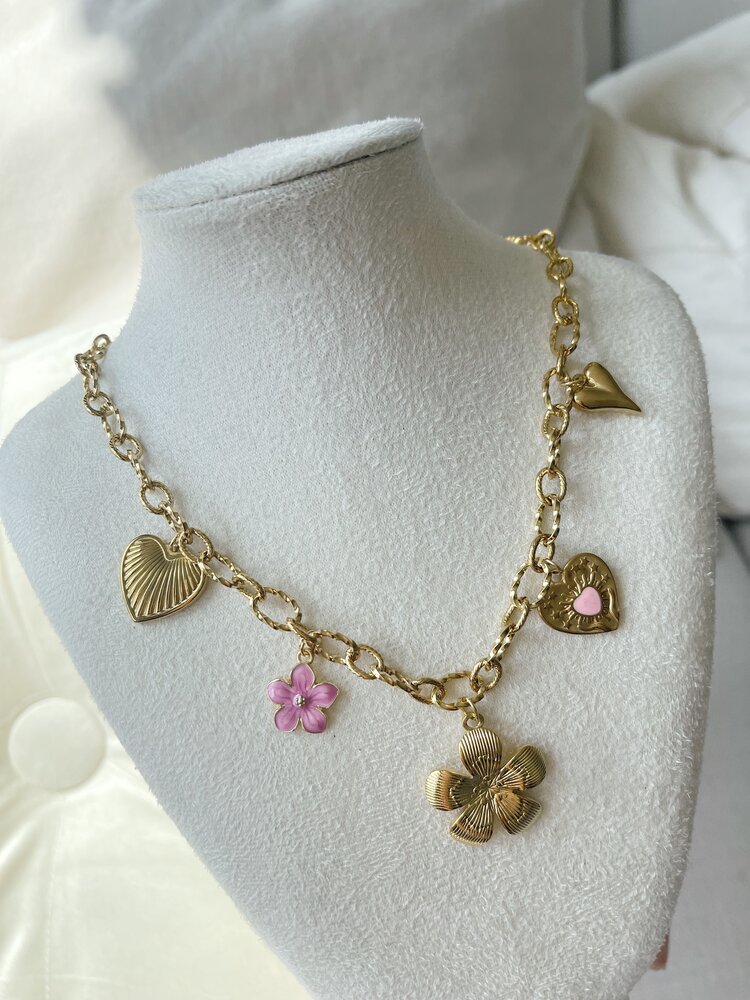 Gold 5 Mixed Charms Necklace / Type A5