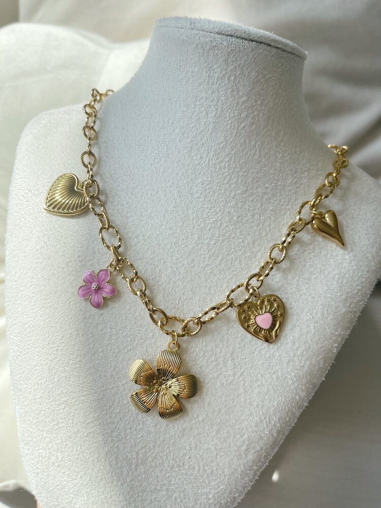 Gold 5 Mixed Charms Necklace / Type A5