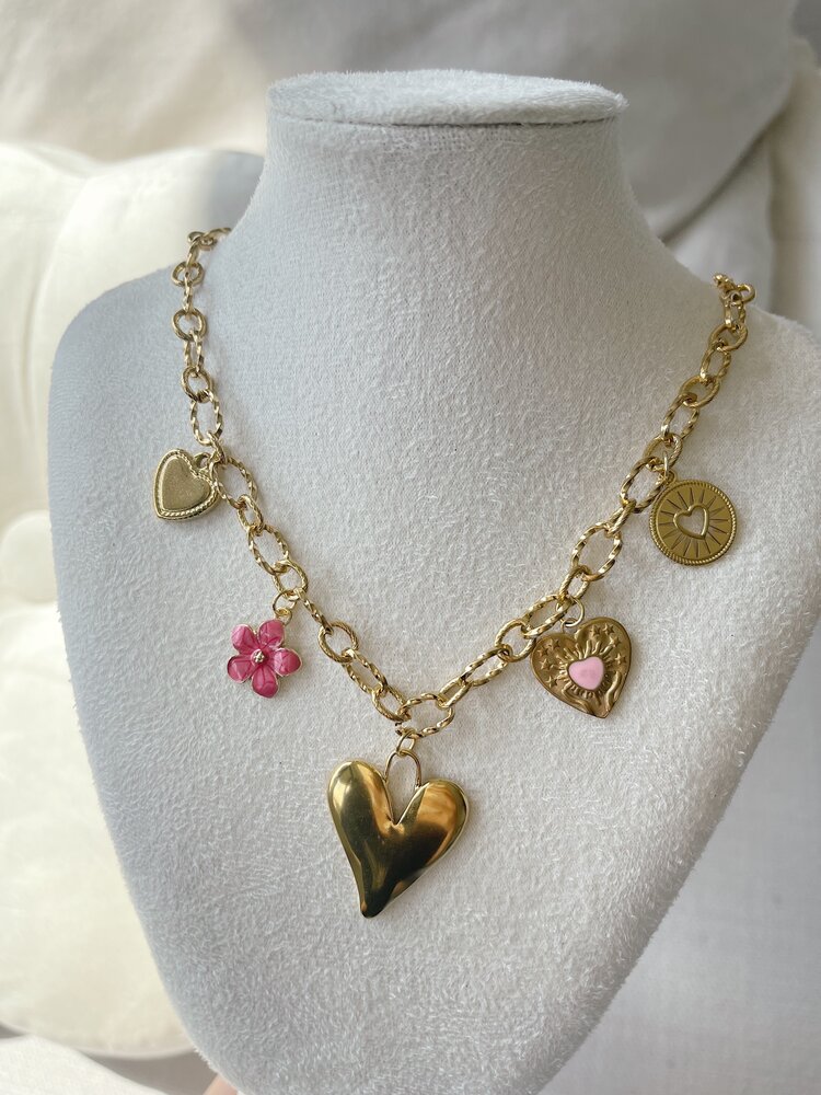 Gold 5 Mixed Charms Necklace / Type A6
