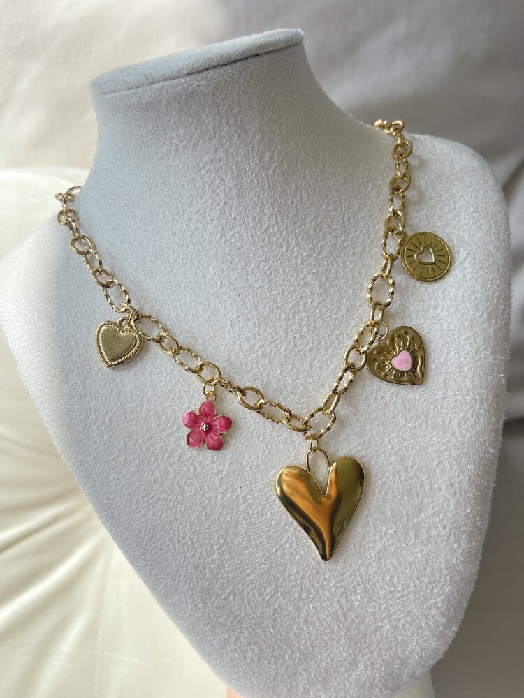 Gold 5 Mixed Charms Necklace / Type A6