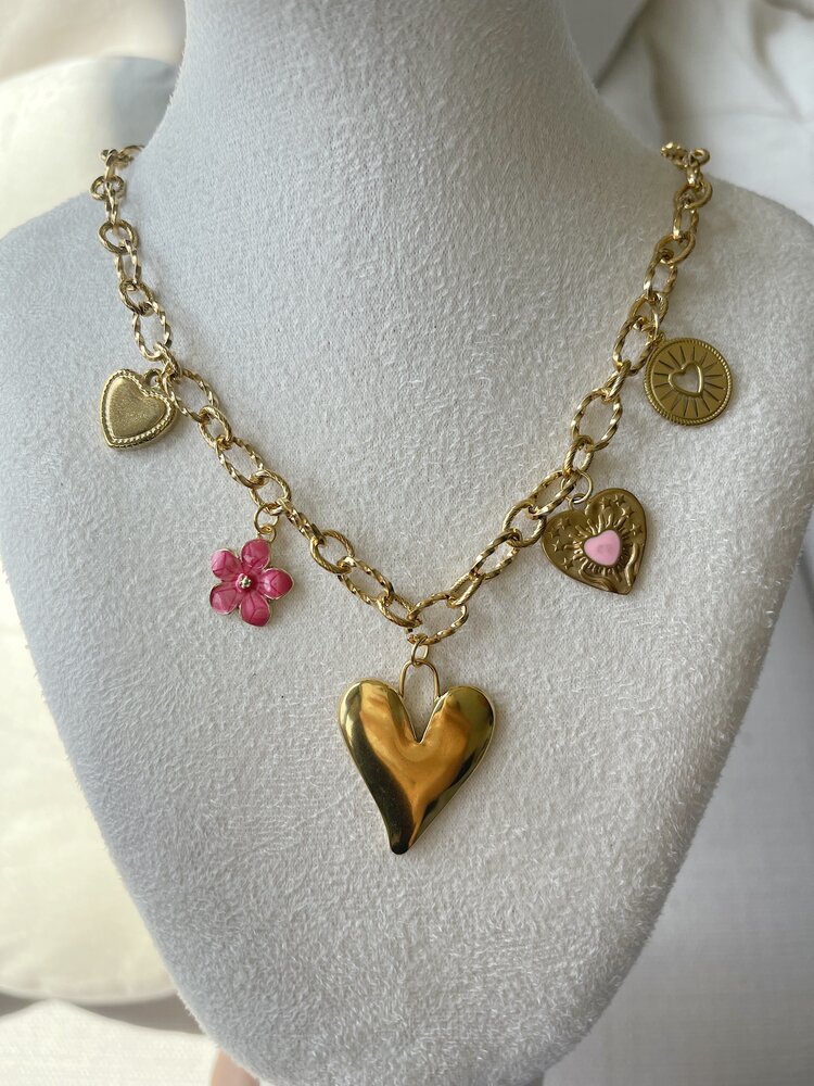 Gold 5 Mixed Charms Necklace / Type A6