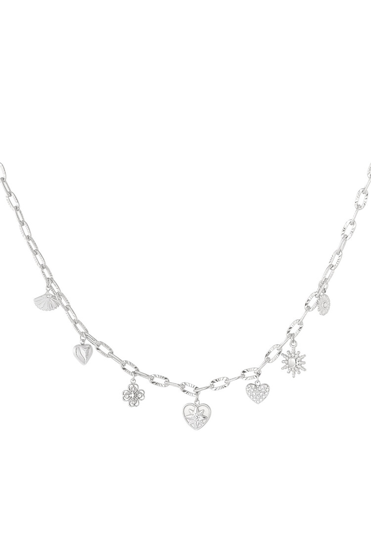 Silver Delicate Tiny Mixed Charms Necklace