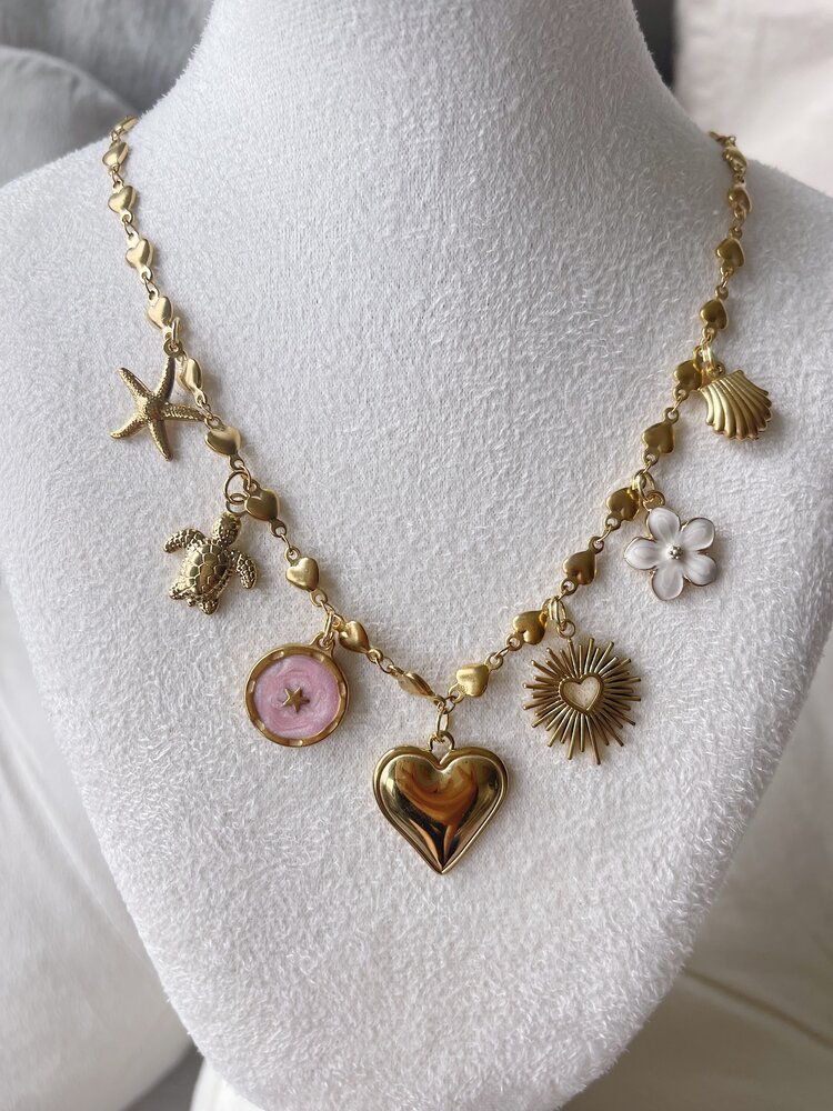 Gold 7 Mixed Charms Necklace / Type B1