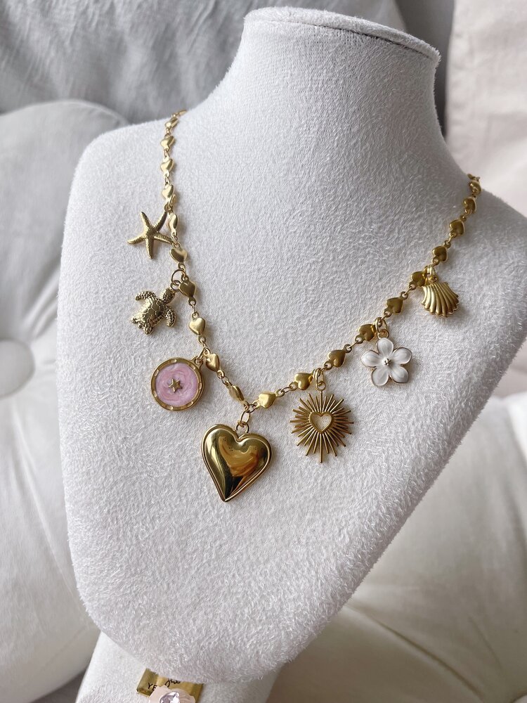 Gold 7 Mixed Charms Necklace / Type B1