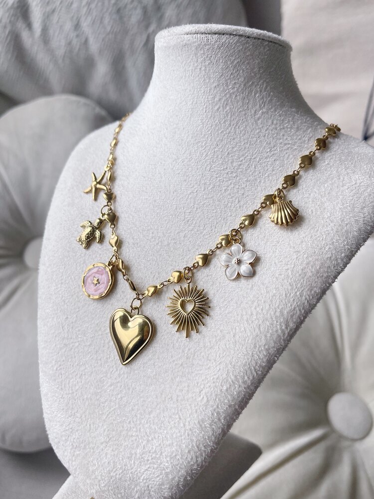 Gold 7 Mixed Charms Necklace / Type B1