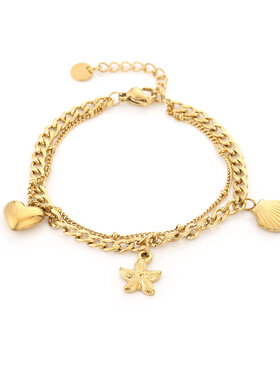 Gold Into The Sea Charms Bracelet