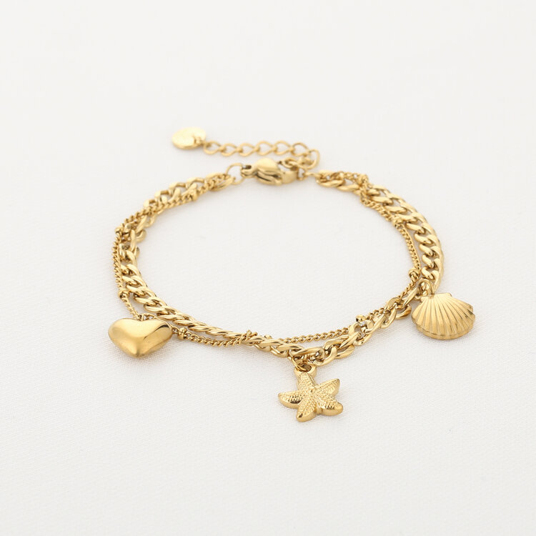 Gold Into The Sea Charms Bracelet
