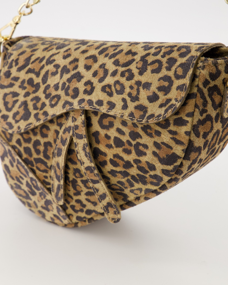 Lulu Moon Bag / Suede Leopard