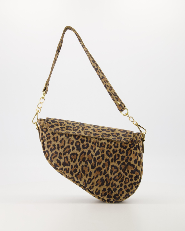 Lulu Moon Bag / Suede Leopard