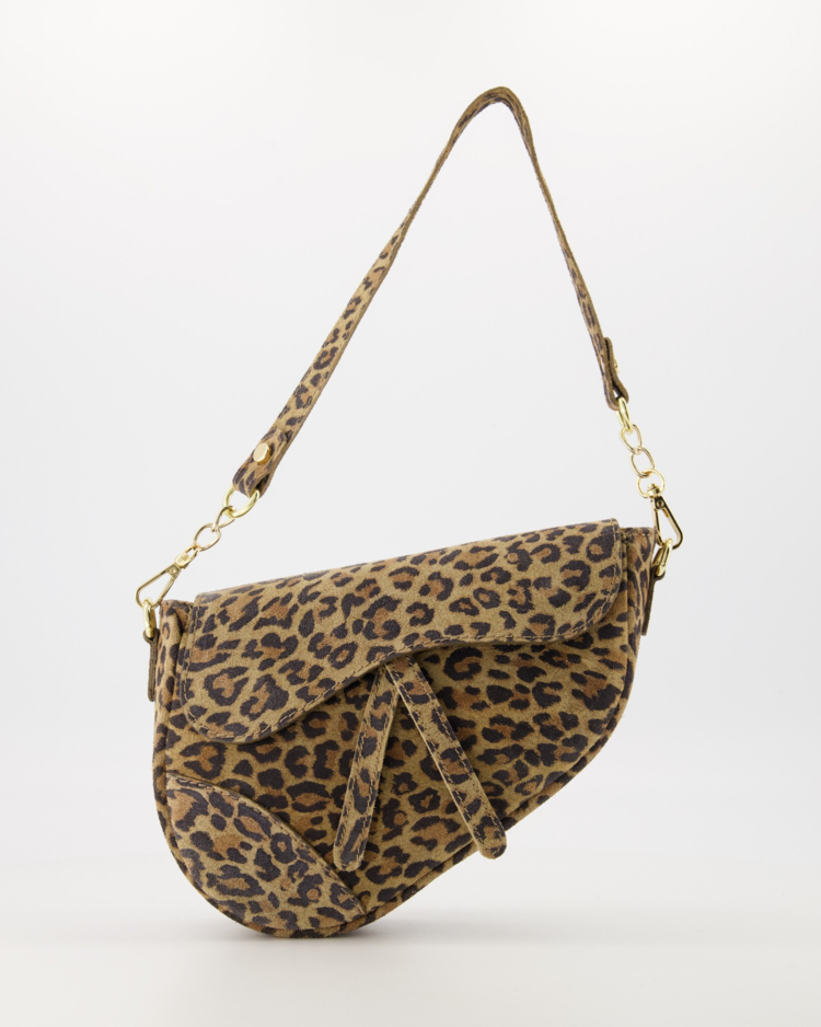 Lulu Moon Bag / Suede Leopard