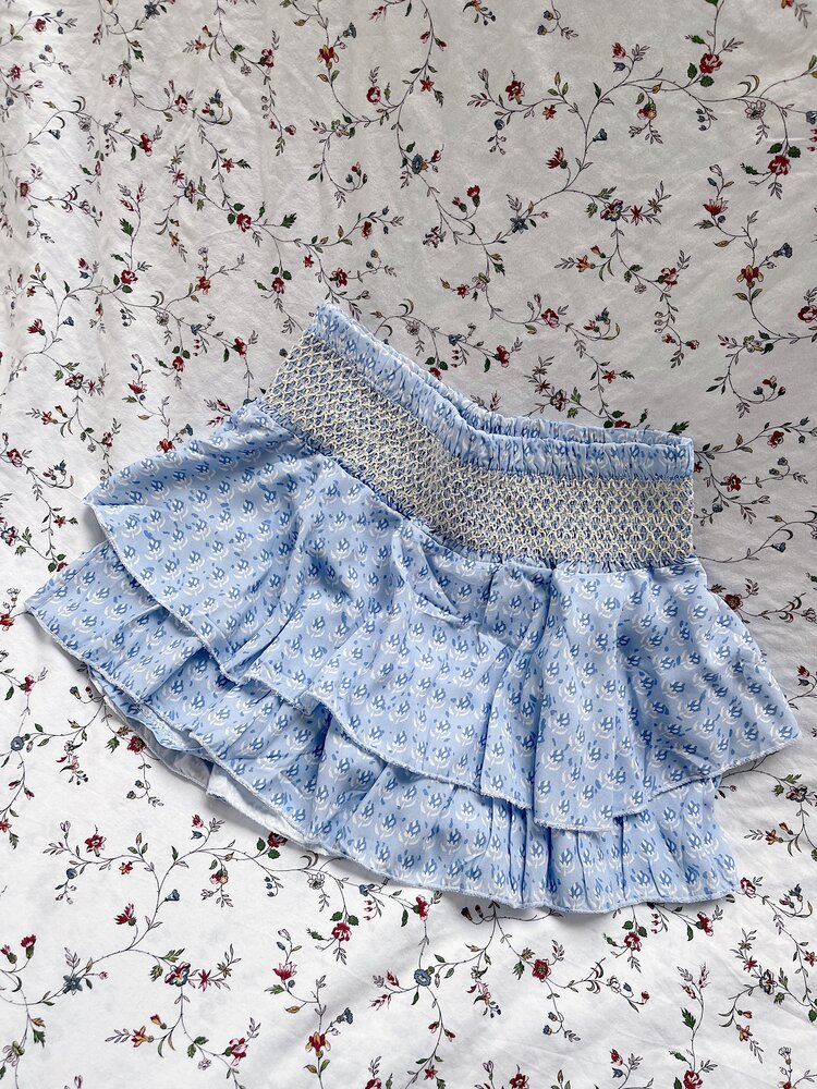 Sally Flower Skirt / Light Blue