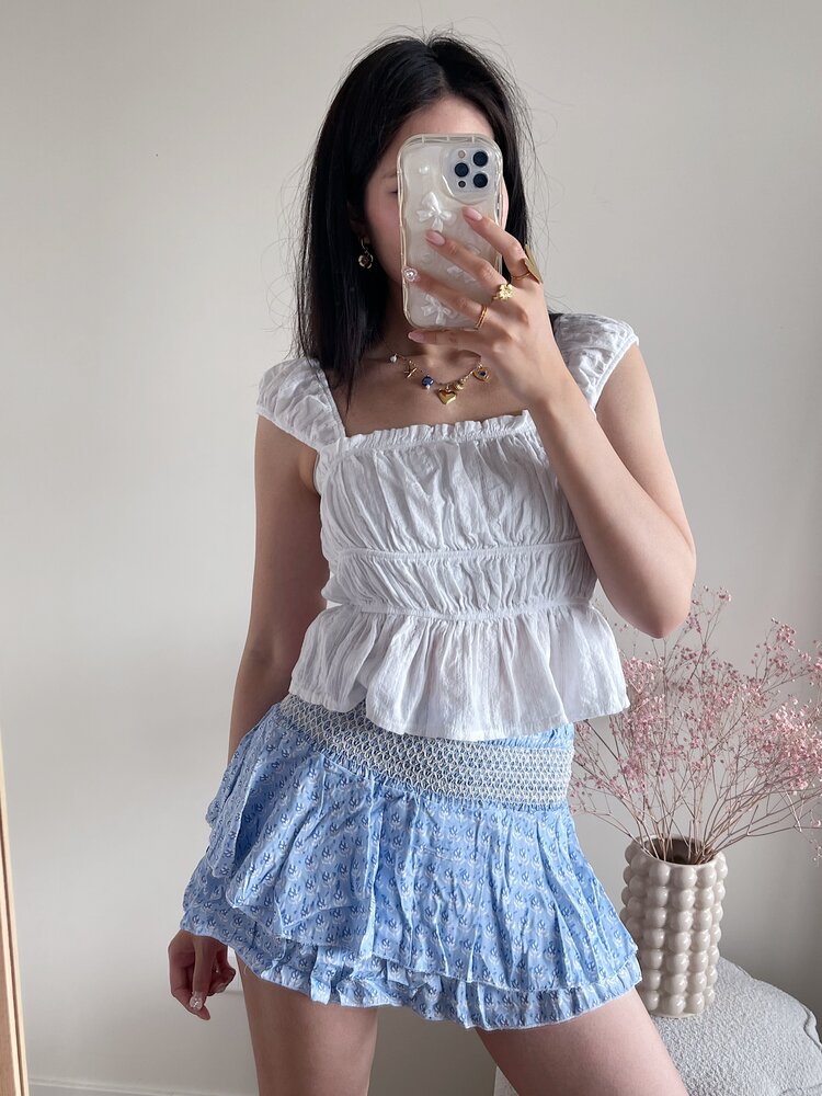 Sally Flower Skirt / Light Blue