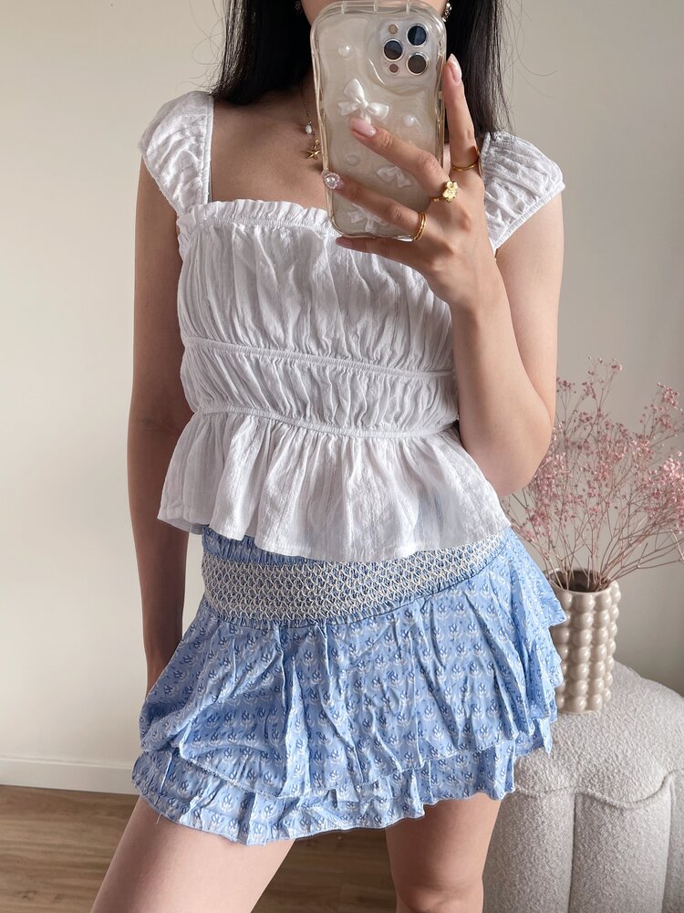Sally Flower Skirt / Light Blue