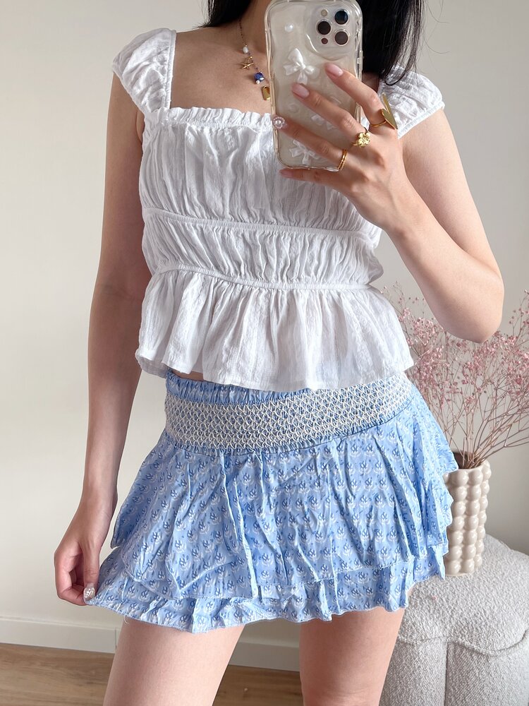 Sally Flower Skirt / Light Blue