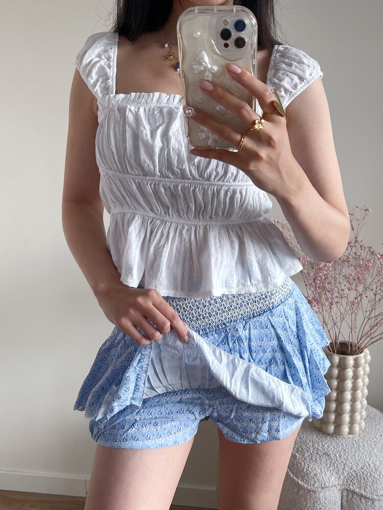 Sally Flower Skirt / Light Blue