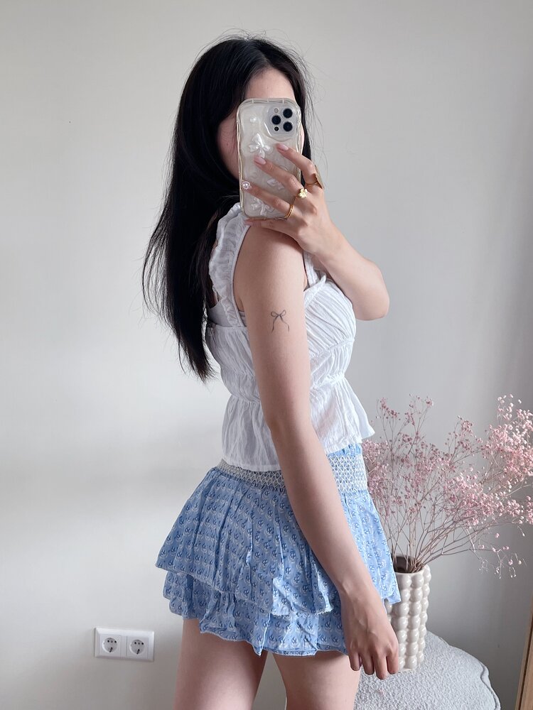 Sally Flower Skirt / Light Blue