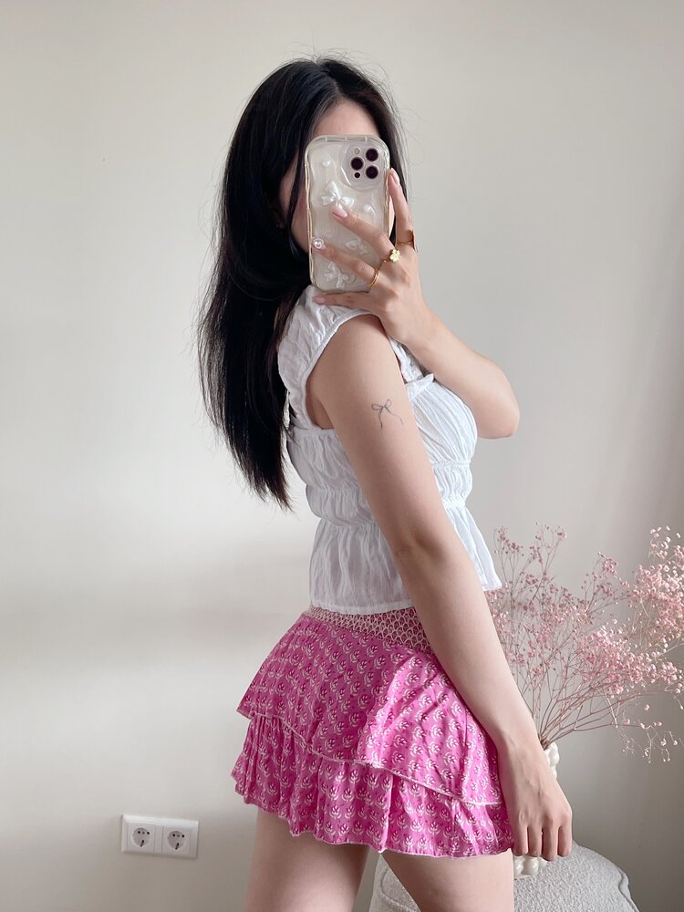 Sally Flower Skirt / Pink