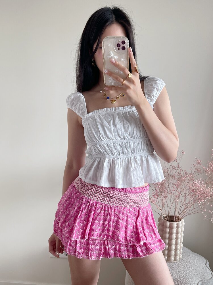 Sally Flower Skirt / Pink