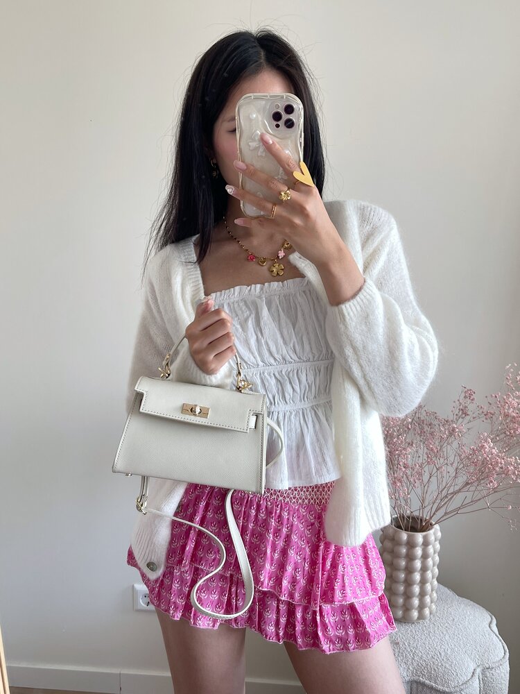 Janie Flap Cover Crossbody Bag / Ecru