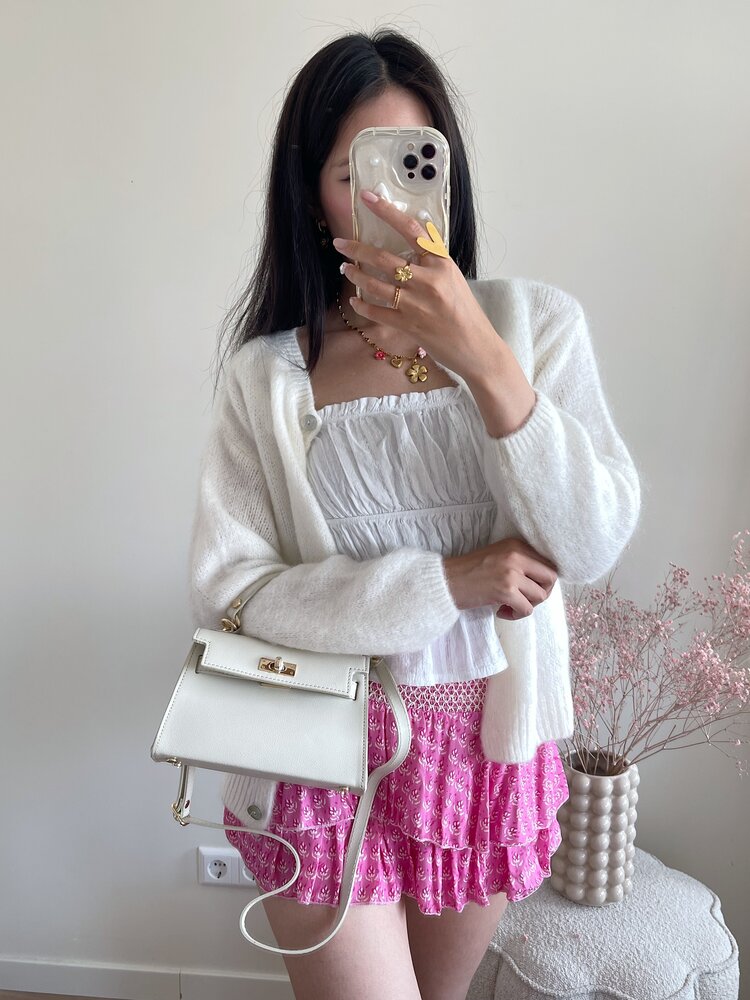 Janie Flap Cover Crossbody Bag / Ecru