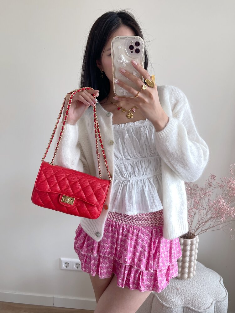 Naime Quilted Chain Bag / Red