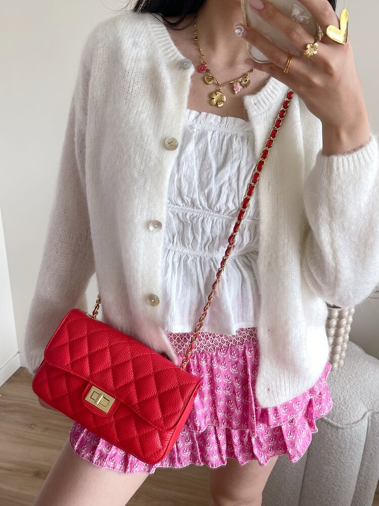 Naime Quilted Chain Bag / Red