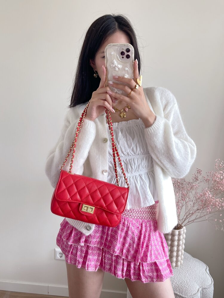 Naime Quilted Chain Bag / Red