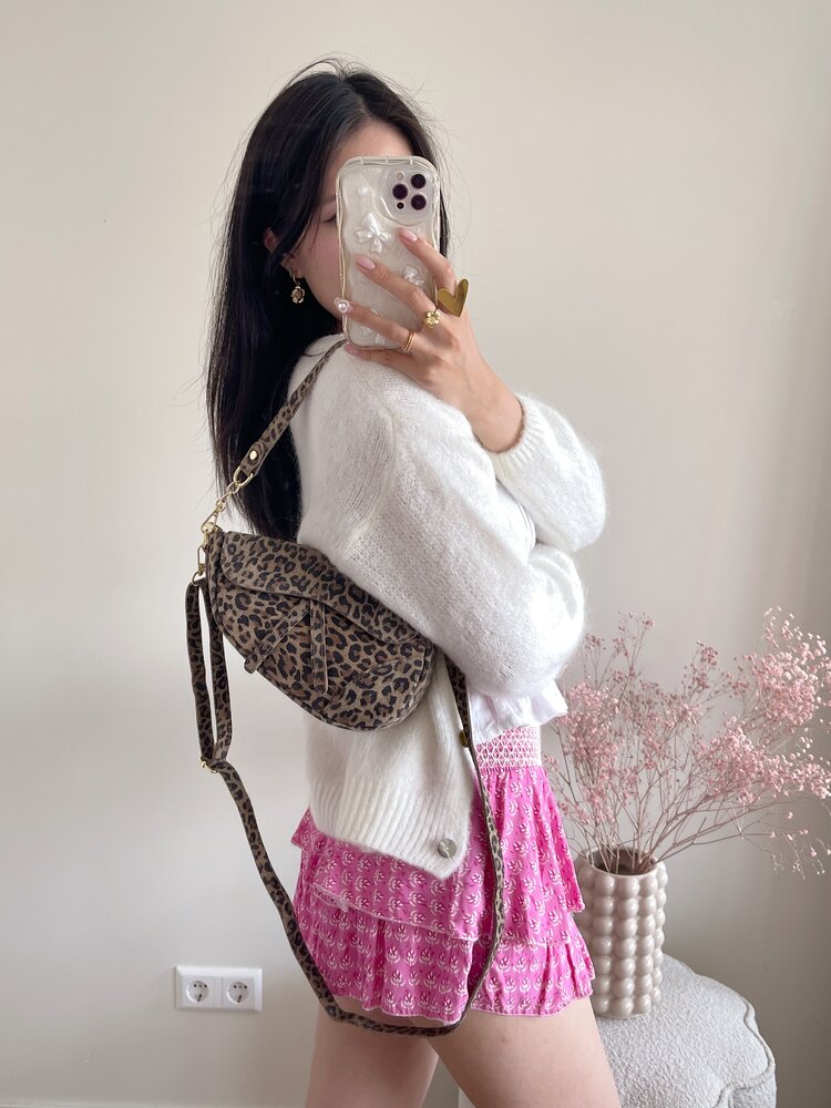 Lulu Moon Bag / Suede Leopard