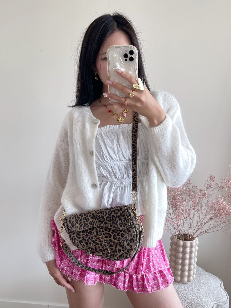 Lulu Moon Bag / Suede Leopard