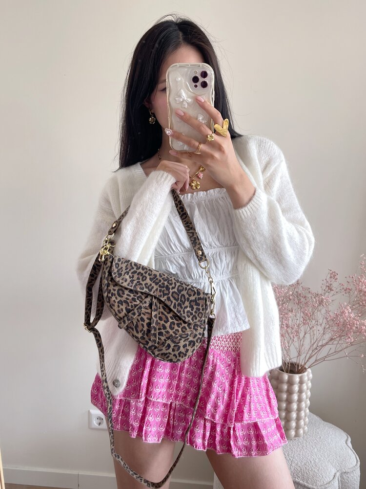Lulu Moon Bag / Suede Leopard