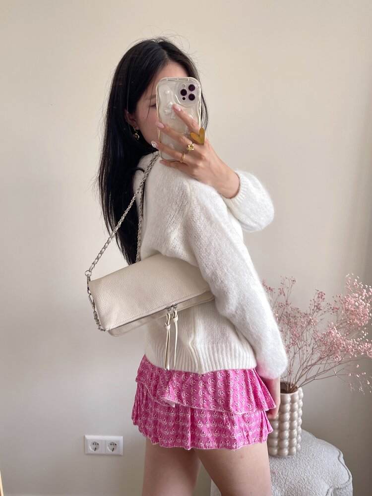 Clarissa Crossbody Chain Bag / Beige